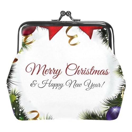 Oudrspo Multi-8 Geldbörse mit Schnalle für Damen, Motiv: Frohe Weihnachten, mit Kussverschluss von Oudrspo