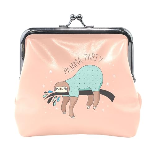 Oudrspo Multi 9 Damen-Geldbörse aus Leder, Hasp-Kartenschlüssel, Wechselgeldbörse, Kiss Lock, Clutch, Tasche, Damenhandtasche mit Kleiner Schnalle, Bedruckt, Kieselsteinstruktur von Oudrspo