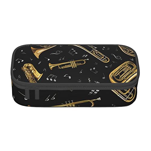 Oudrspo Musikinstrumente Bedrucktes, langlebiges Federmäppchen, Schreibwarenetui mit Reißverschlussfach, tragbares Federmäppchen mit großer Kapazität von Oudrspo