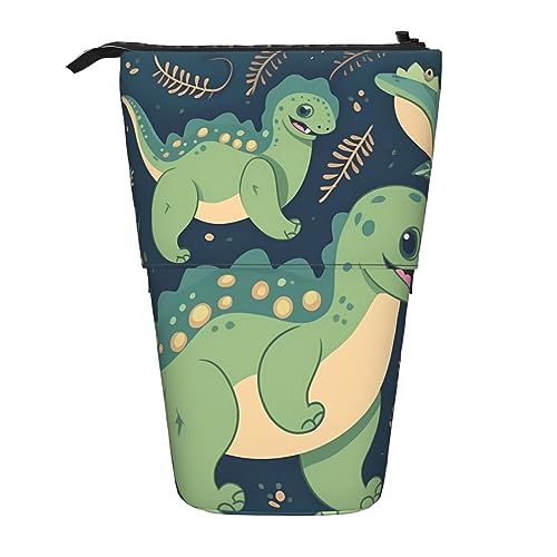 Oudrspo Niedliches Federmäppchen mit Dinosaurier-Motiv, niedliche Stifttasche, ausziehbare Schreibwarentasche, Make-up-Kosmetiktasche für das Büro von Frauen von Oudrspo