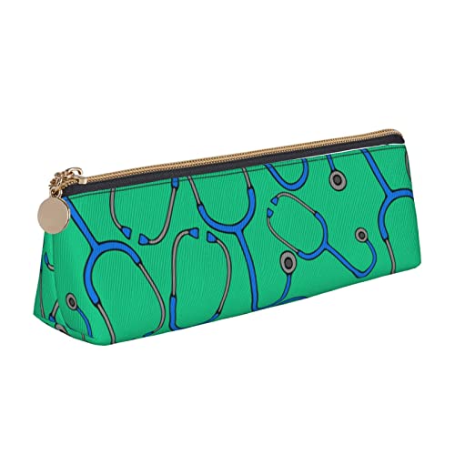 Oudrspo NurseTheme Federmäppchen, dreieckiges Stiftetui, tragbares Federmäppchen, Leder-Organizer mit Reißverschluss, Kosmetiktasche von Oudrspo