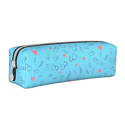 Oudrspo NurseTheme Federmäppchen, rund, Stiftetui, tragbar, Leder-Organizer mit Reißverschluss, Kosmetiktasche von Oudrspo