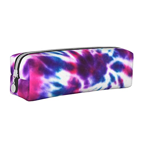 Oudrspo Psychedelic Tie Dye Bleistiftbeutel, rundes Stiftetui, tragbarer Bleistiftbeutel, Leder-Organizer mit Reißverschluss, Kosmetiktasche von Oudrspo