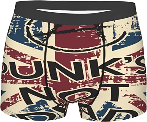 Oudrspo Punk'sDead Retro UK England Flagge Herren Boxershorts Unterwäsche Stretch Atmungsaktive Trunks Shorts Medium von Oudrspo