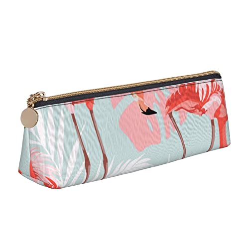 Oudrspo Rosa Flamingo-Tier-Bleistiftbeutel, dreieckiges Stiftetui, tragbarer Bleistiftbeutel, Leder-Organizer mit Reißverschluss, Kosmetiktasche Oudrspo Rosa Flamingo-Tier-Bleistiftbeutel, dreieckiges Stiftetui, tragbarer Bleistiftbeutel, Leder-Organizer mit Reißverschluss, Kosmetiktasche von Oudrspo
