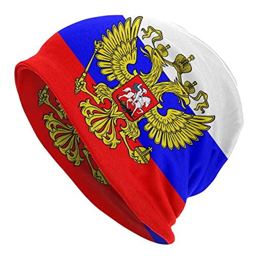 Oudrspo Russisches Nationalemblem 8 Russland Strickmütze für Erwachsene, Stretch-Strickmütze mit Totenkopf-Motiv, warme Wintermütze für Damen und Herren Oudrspo Russisches Nationalemblem 8 Russland Strickmütze für Erwachsene, Stretch-Strickmütze mit Totenkopf-Motiv, warme Wintermütze für Damen und Herren von Oudrspo
