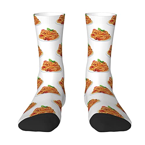 Oudrspo Spaghetti Italienisches Essen Damen Herren Crew Socken Gepolsterte Crew Socken Sportliche Kompressionssocken von Oudrspo