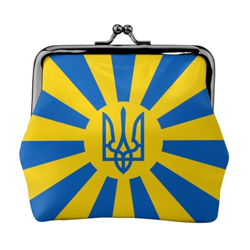 Oudrspo Stil (247) Kleine Geldbörse mit Schnalle, Nationalflagge der Ukraine, Elegante Geldbörse mit Kussverschluss für Damen von Oudrspo