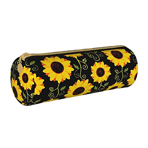 Oudrspo Stylisches Federmäppchen aus Leder mit Blumendruck, Reißverschluss, tragbare Schreibwarentasche, Organizer, Schreibwarenetui, Unisex von Oudrspo