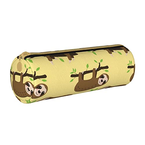 Oudrspo Süße Faultiere auf gelben Zitronen Bedrucktes Leder-Reißverschluss-Bleistift-Etui, tragbare Schreibwarentasche, Organizer-Schreibwaren-Etui, Unisex Oudrspo Süße Faultiere auf gelben Zitronen Bedrucktes Leder-Reißverschluss-Bleistift-Etui, tragbare Schreibwarentasche, Organizer-Schreibwaren-Etui, Unisex von Oudrspo