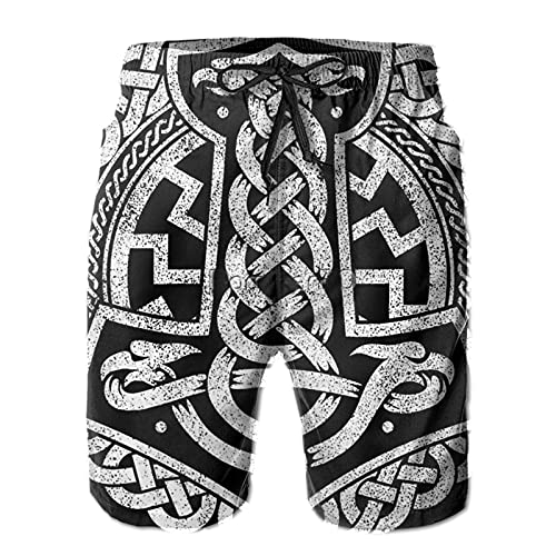 Thor's Hammer Viking Norse Herren 3D gedruckte Badehose schnell trocknend Sommer Surf Board Shorts Bademode Hose von Oudrspo