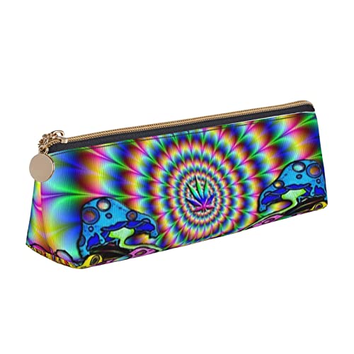 Oudrspo Tie DyePrinted Leder Reißverschluss Bleistiftbeutel, tragbare Schreibwarentasche, Organizer Schreibwarentasche, Unisex von Oudrspo