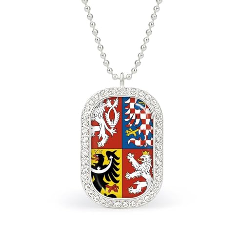 Oudrspo Tschechische Republik Wappen Flagge Custom Halskette für Frauen Rechteck Anhänger Halsketten Modeschmuck Geschenke Gold Silber von Oudrspo