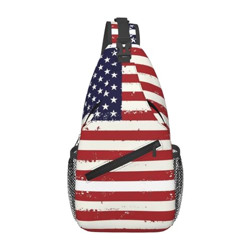 Oudrspo Usa Flag Cameroon Flag Sling Bag for Men Women Adjustable Shoulder Sling Backpack Lightweight Chest Crossbody Bags for Travel Hiking Daypack Fanny Pack von Oudrspo