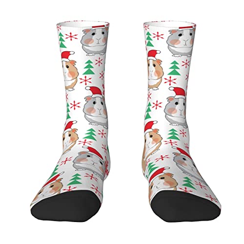 Oudrspo Weihnachten Meerschweinchen Damen Herren Crew Socken Gepolsterte Crew Socken Sportliche Kompressionssocken von Oudrspo