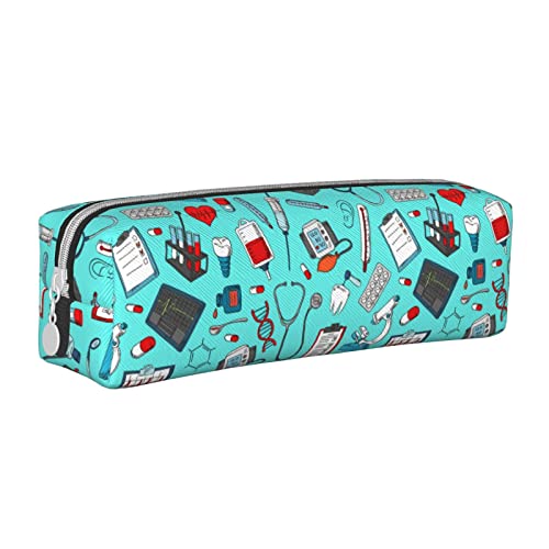 OudrspoPattern Still-Bleistifttasche, rundes Stiftetui, tragbarer Bleistiftbeutel, Leder-Organizer mit Reißverschluss, Kosmetiktasche von Oudrspo