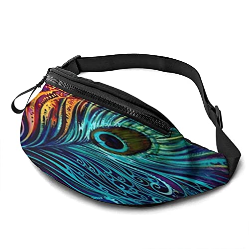 Peacock Bauchtasche für Damen Herren Mode Hüfttasche Hüfttasche mit verstellbarem Gürtel für Reisen im Freien Sport Laufen von Oudrspo