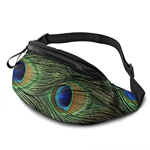 Peacock Eyes Lässige Gürteltasche für Männer und Frauen, Verstellbarer Gürtel, Gürteltasche für Reisen, Wandern, Radfahren, Laufen, Festival, Rave von Oudrspo