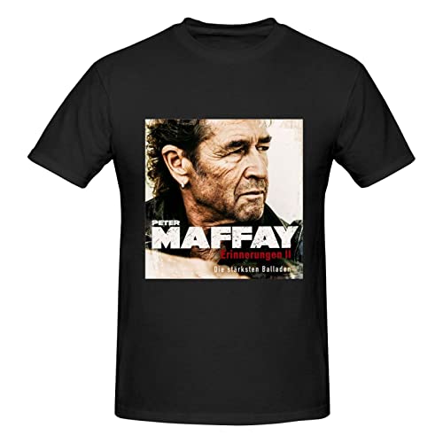 Peter German Maffay Herren Loose Fit Heavyweight Basic Kurzarm-Baumwoll-T-Shirt von Oudrspo