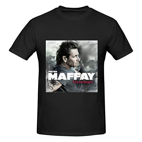 Peter German Maffay Herren Loose Fit Heavyweight Basic Kurzarm-Baumwoll-T-Shirt von Oudrspo