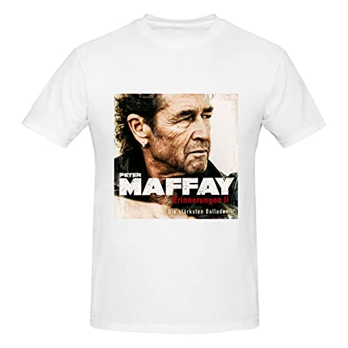 Peter German Maffay Herren-T-Shirts mit Rundhalsausschnitt, Basic, sportlich, Laufen, Fitnessstudio, Workout, Baumwolle, Kurzarm-T-Shirt, Oberteile, groß von Oudrspo