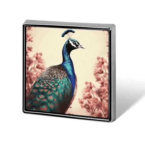 Pfau, Sommerpapagei, Kiefernvogel, Anstecknadel für Männer und Frauen, quadratische modische Brosche – niedliche Emaille-Anstecker, Anstecknadel aus Aluminiumlegierung für Hüte, Hemden, Taschen, Jacke von Oudrspo