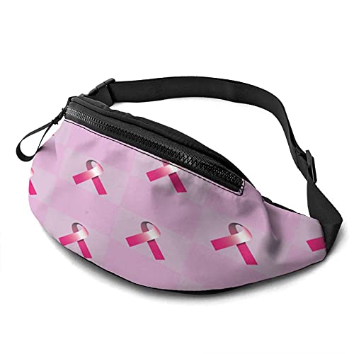 Pink Breast Cancer Ribbon Bauchtasche für Damen Herren Mode Gürteltasche Hüfttasche mit verstellbarem Gürtel für Reisen im Freien Sport Laufen von Oudrspo