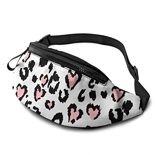 Pink Leopard Fanny Pack Lässige Gürteltasche mit verstellbarem Gürtel Gürteltaschen für Männer Frauen Reisen Sport Laufen von Oudrspo