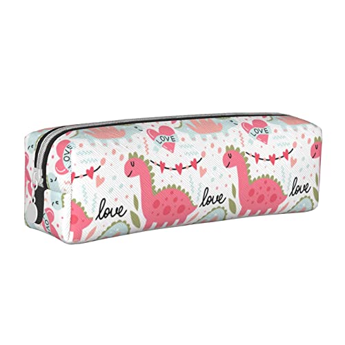 Pinkes Dinosaurier-Kawaii-Federmäppchen, großes Fassungsvermögen, Stifttasche, langlebiges Briefpapier-Etui mit Reißverschluss, Büro, College, Schule, großer Stauraum für Teenager, Jungen, Mädchen, von Oudrspo