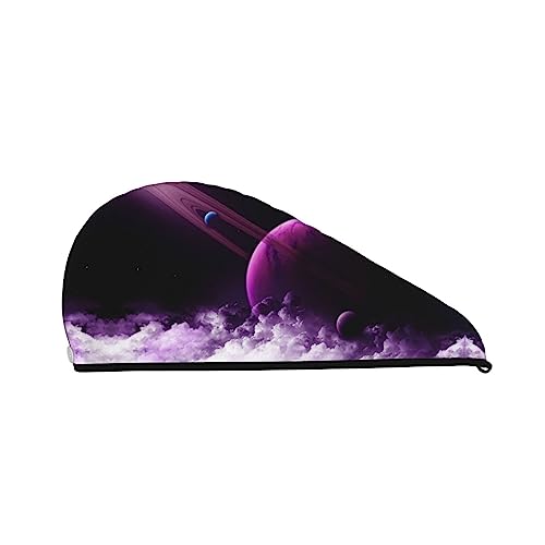 PurpleMystic Planet bedrucktes Haartrockentuch, schnell trocknend, saugfähig, Korallensamt, Trockenhaarkappe mit festem Knopf zum Trocknen von langem, dickem Haar PurpleMystic Planet bedrucktes Haartrockentuch, schnell trocknend, saugfähig, Korallensamt, Trockenhaarkappe mit festem Knopf zum Trocknen von langem, dickem Haar von Oudrspo