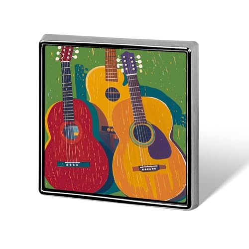 Quadratische Anstecknadeln, quadratische Brosche für Rucksäcke oder Revers, farbiges Akustik- und Gitarren-Revers-Accessoire von Oudrspo