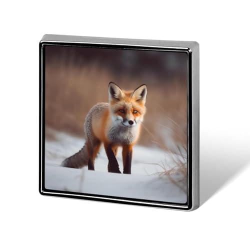 Quadratische Anstecknadeln, quadratische Brosche für Rucksäcke oder Revers, süßes Fuchs-Revers-Accessoire von Oudrspo