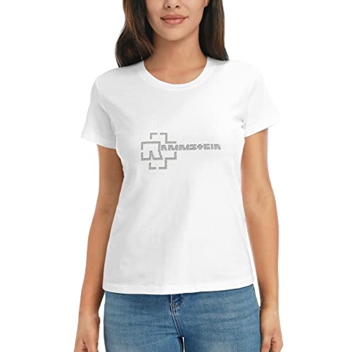 Ramm-Stein Damen Basic Kurzarm-T-Shirt, passgenaues T-Shirt, feuchtigkeitsableitendes Rundhals-T-Shirt von Oudrspo
