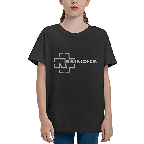 Ramm-Stein T-Shirt für Kinder, Mädchen, Teenager, Ärmel, Basic, lässig, lockere Baumwolle, Kurze Ärmel von Oudrspo