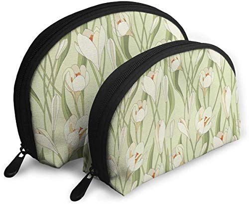 Reise-Kosmetiktaschen für Damen, Blumenstrauß, Krokusse, wasserdicht, 2-teilig, Make-up-Clutch, Kosmetik- und Toilettenartikel-Organizer, tragbare Reise-Kulturtasche für Mädchen von Oudrspo