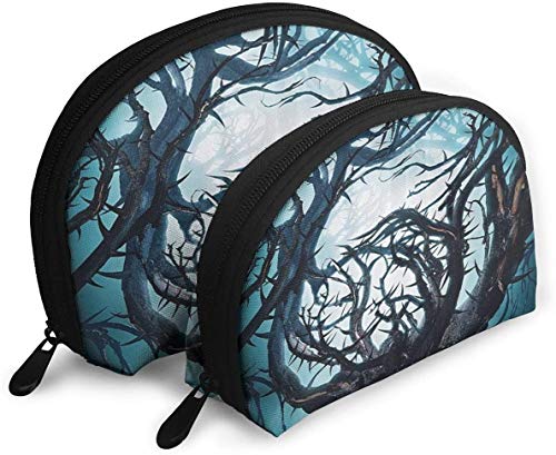 Reise-Kosmetiktaschen für Damen, großer mystischer Baum mit großen Dornenzweigen, wasserdicht, 2-teilig, Make-up-Clutch, Kosmetik- und Toilettenartikel-Organizer, tragbare Reise-Kulturtasche für Mäd von Oudrspo