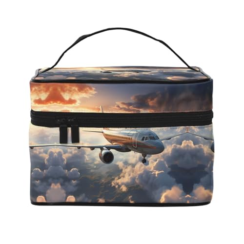 Reise-Make-up-Tasche mit Flugzeugen – Organizer mit großem Fassungsvermögen für Vielreisende von Oudrspo