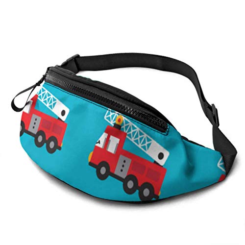 Reisetasche Taille Cartoon niedlich Transport Feuerwehrauto Kleinkind Gürteltasche mit Kopfhöreranschluss und verstellbaren Trägern Herren Laufen Hüfttasche für Reisen Sport Wandern von Oudrspo