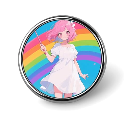 Rosa – Anstecknadel mit haariger Jungfrau für Männer. Orange – Gepunktete Clown-Modebrosche – Niedliche Emaille-Abzeichen, Anstecknadel aus Aluminiumlegierung für Hüte, Hemden, Taschen, Jacken und Acc von Oudrspo