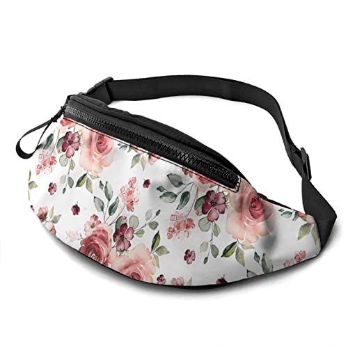 Rose Flower Fanny Pack Lässige Gürteltasche mit verstellbarem Gürtel Gürteltaschen für Männer Frauen Reisen Sport Laufen von Oudrspo