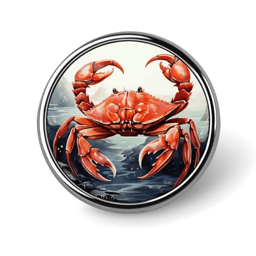 Rote Krabbenmeer-Anstecknadel für Männer, Tier-Cartoon-Elefant, modische Brosche – süße Emaille-Anstecker, Anstecknadel aus Aluminiumlegierung für Hüte, Hemden, Taschen, Jacken und Accessoires (runde Rote Krabbenmeer-Anstecknadel für Männer, Tier-Cartoon-Elefant, modische Brosche – süße Emaille-Anstecker, Anstecknadel aus Aluminiumlegierung für Hüte, Hemden, Taschen, Jacken und Accessoires (runde von Oudrspo