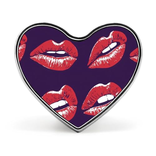 Rote Lippen Herz-Abzeichen Unisex Metall Memorial Reel Pin Revers Brosche Button Kleid Mantel Zubehör für Rucksack Hochzeit Rote Lippen Herz-Abzeichen Unisex Metall Memorial Reel Pin Revers Brosche Button Kleid Mantel Zubehör für Rucksack Hochzeit von Oudrspo