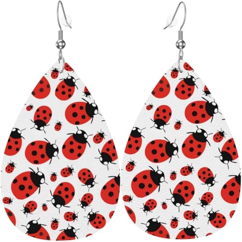 Roter Marien, Weihnachten, grüne Blätter, Leder, Tropfenohrringe für Frauen, Weihnachtsdekoration Roter Marien, Weihnachten, grüne Blätter, Leder, Tropfenohrringe für Frauen, Weihnachtsdekoration von Oudrspo