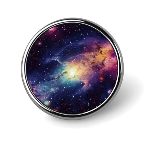 Runde Anstecker-Brosche mit Galaxie-Motiv im Universum, modische Revers-Krawattennadeln, leichte Metallbrosche für Männer und Frauen, Kostüm, dekoratives Accessoire von Oudrspo