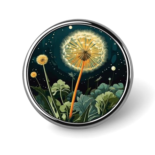 Runde Anstecker-Brosche mit Löwenzahn-Motiv, modische Revers-Krawattennadeln, leichte Metallbrosche für Herren und Damen, Kostüm, dekoratives Accessoire Runde Anstecker-Brosche mit Löwenzahn-Motiv, modische Revers-Krawattennadeln, leichte Metallbrosche für Herren und Damen, Kostüm, dekoratives Accessoire von Oudrspo