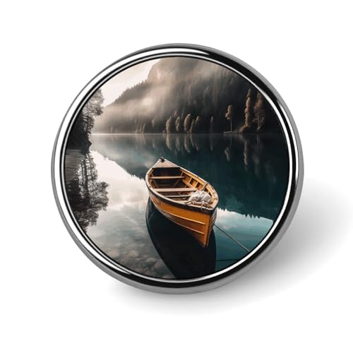 Runde Anstecker-Brosche mit Seeufer-Boot, modische Revers-Krawattennadeln, leichte Metallbrosche, Anstecker für Herren und Damen, Kostüm, dekoratives Accessoire Runde Anstecker-Brosche mit Seeufer-Boot, modische Revers-Krawattennadeln, leichte Metallbrosche, Anstecker für Herren und Damen, Kostüm, dekoratives Accessoire von Oudrspo