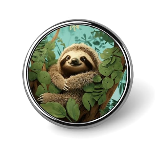 Runde Anstecker mit Faultier-Motiv „Hug Tree, modische Revers-Krawattennadeln, leichte Metallbrosche für Männer und Frauen, Kostüm, dekoratives Accessoire Runde Anstecker mit Faultier-Motiv „Hug Tree, modische Revers-Krawattennadeln, leichte Metallbrosche für Männer und Frauen, Kostüm, dekoratives Accessoire von Oudrspo