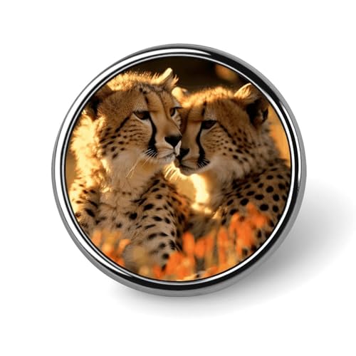 Runde Anstecker mit Geparden-Motiv, modische Revers-Krawattennadeln, leichte Metallbrosche, Anstecker für Herren und Damen, Kostüm, dekoratives Accessoire Runde Anstecker mit Geparden-Motiv, modische Revers-Krawattennadeln, leichte Metallbrosche, Anstecker für Herren und Damen, Kostüm, dekoratives Accessoire von Oudrspo