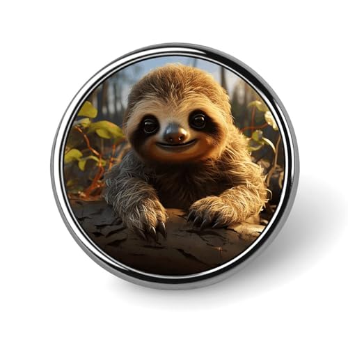 Runde Anstecker mit niedlichem Cartoon-Faultier, modische Revers-Krawattennadeln, leichte Metallbrosche für Männer und Frauen, Kostüm, dekoratives Accessoire Runde Anstecker mit niedlichem Cartoon-Faultier, modische Revers-Krawattennadeln, leichte Metallbrosche für Männer und Frauen, Kostüm, dekoratives Accessoire von Oudrspo