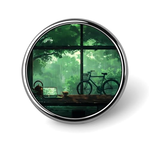 Runde Brosche mit Aufschrift „Ruhige grüne Natur, Anstecknadel, Revers, Krawattennadel für Damen und Herren, Büroangestellte, Lehrer, Dekoration Runde Brosche mit Aufschrift „Ruhige grüne Natur, Anstecknadel, Revers, Krawattennadel für Damen und Herren, Büroangestellte, Lehrer, Dekoration von Oudrspo